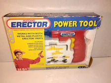 Meccano ERECTOR Power Tool Toy Cordless Drill Screwdriver Set # 2325 red rare