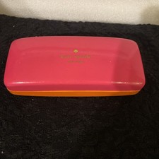  KATE SPADE Pink  Orange EYES Clam SHELL Sunglass HARD CASE Eye Glass Case 