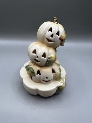 Lenox Halloween Jack-o-Lantern Stack Pumpkin Small Figurine Decor 4.5'' Colored