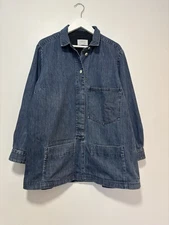 Toast Denim Tunic Shirt 10 12 38 40 Artisan Smock Cotton Collar Pockets