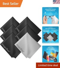 6 Pack Microfiber Cleaning Cloths for Glasses Screens - Scratch-Free