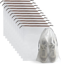 12 Pcs Shoe Bags for Travel Clear Drawstring Travel Shoe Bags for Packing Water