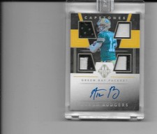 2019 PANINI CAPSTONES AUTOGRAPH #CP-AR  AARON RODGERS PACKERS 1 OF 1 QAUD PATCH