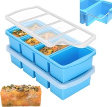 Silicone Freezer Trays with Lid, Soup Freezer Container large Ice Cube Molds