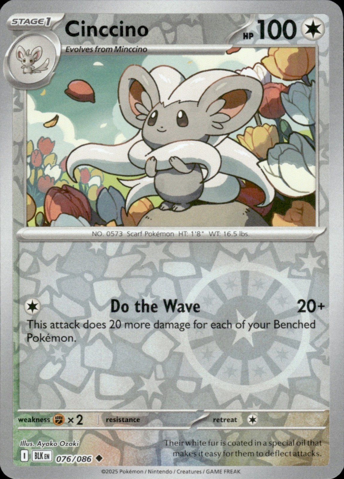 SV: Black Bolt 076/086 Cinccino Reverse Holo NM