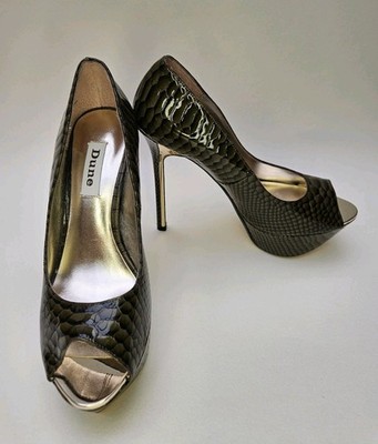 Dune London Damen Plateau Stiletto Heels Kroko Optik UK 4 EU 37