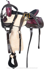 Western Handmade Horse Saddle Barrel Racing Leather Tooled Trail Tack Equestrian
