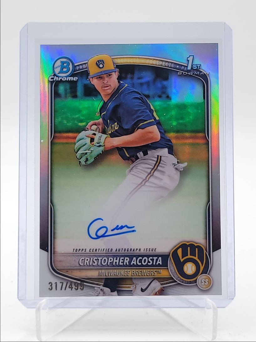 CRISTOPHER ACOSTA 2025 BOWMAN CHROME 1ST AUTOGRAPH REFRACTOR AUTO /499 Q6027