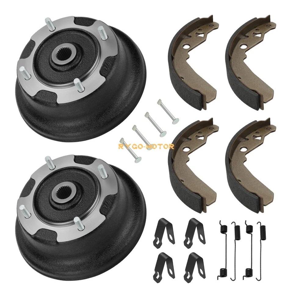 Kit de tambor de freno delantero de 2 piezas con pernos y zapatas para Kawasaki Mule 600 610 SX KAF400 XC Foto 4 de 4