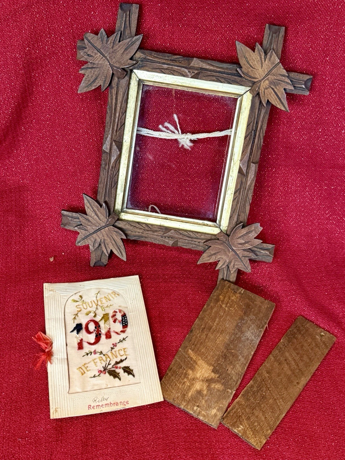 World War I Victory In Europe Souvenir 1919 Needlepoint Booklet Framed