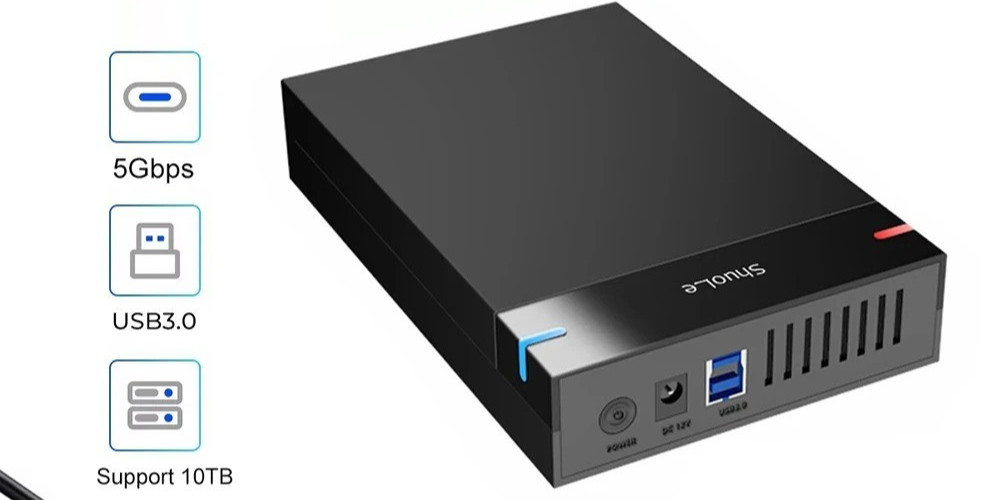 Boîtier Disque Dur Externe 3,5 Pouces USB 3.0 SATA HDD HDD 10TO Black
