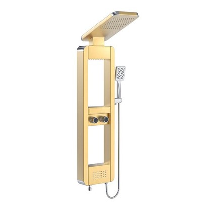 ELLO&ALLO Shower Panel Tower System with Shelf, Rainfall Shower Head and Rain