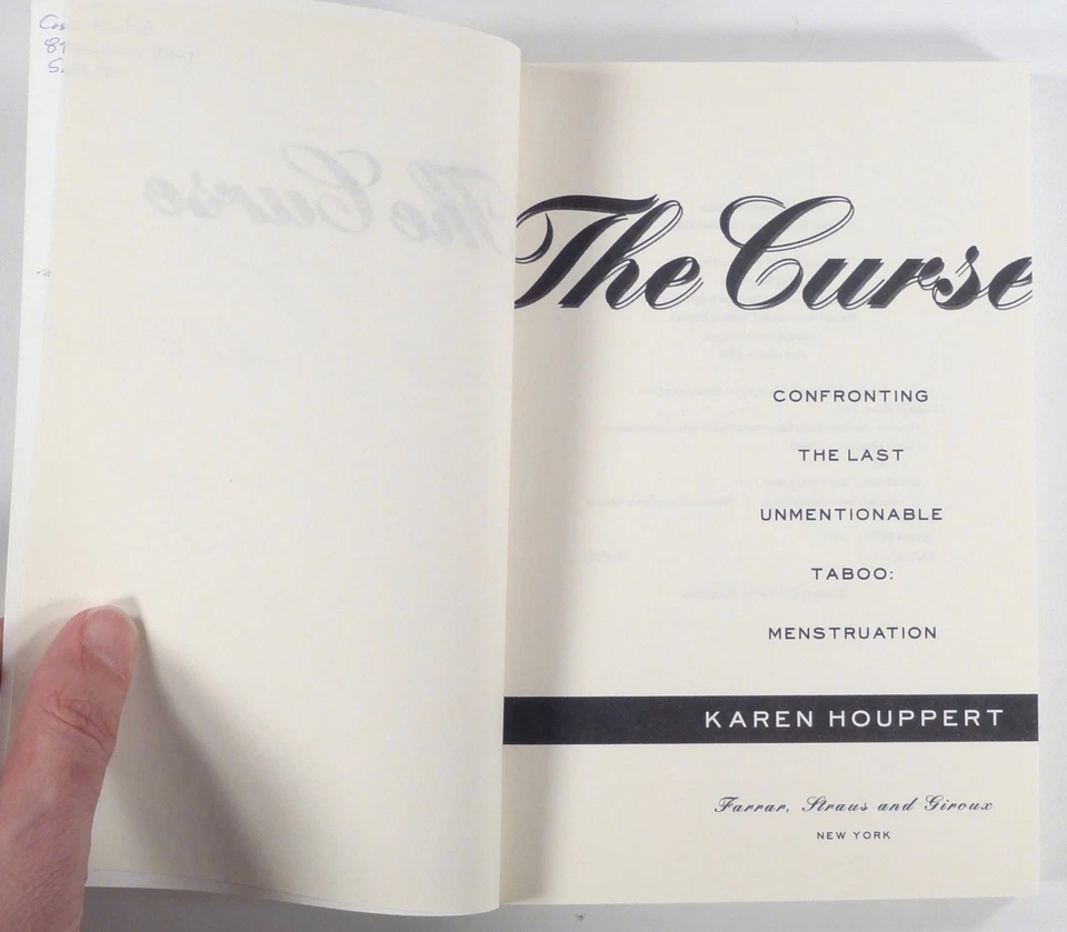 1999 Houppert THE CURSE Confronting the Taboo of Menstruation WOMEN'S HEALTH 1st - Image 4 of 4