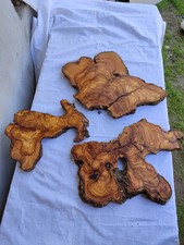 3 St&uuml;ck seltene Live Edge Olivenholzplatte f&uuml;r Epoxid