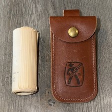 Vintage 'Walking Man' Leather case and pamphlet for Hohner Marine Band Harmonica