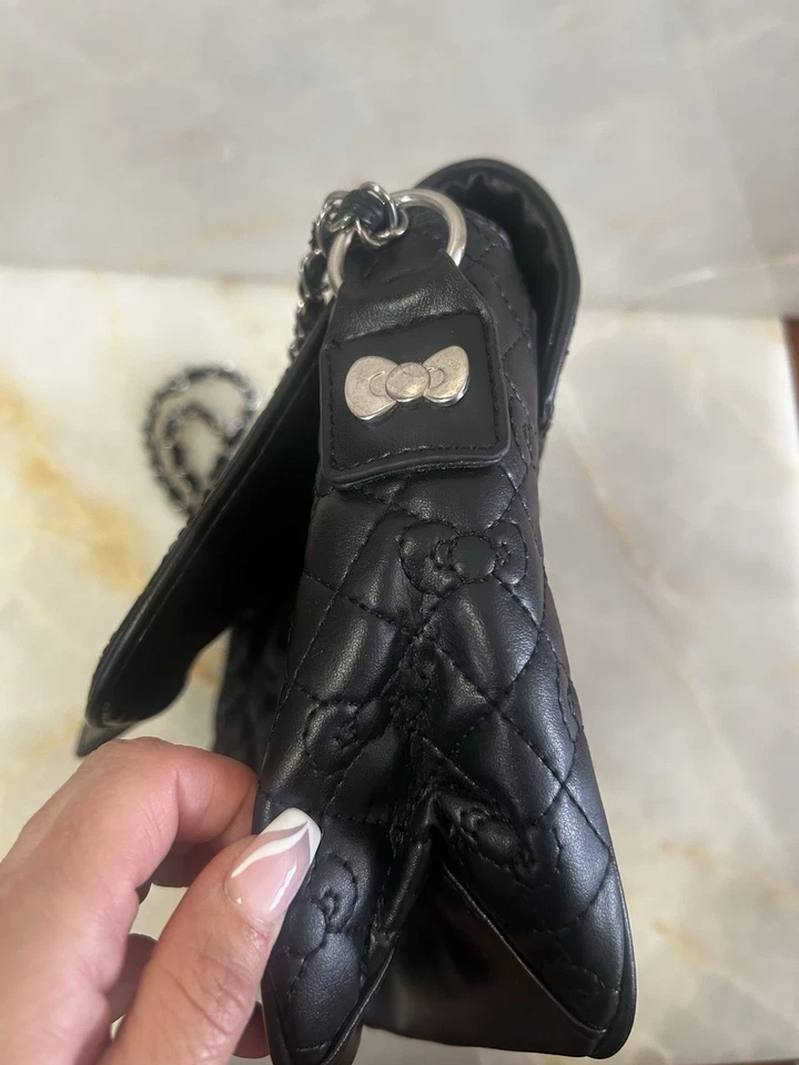 Bolso de Mano Loungefly Sanrio Hello Kitty Cuero Simulado Negro Cartera Foto 3 de 4