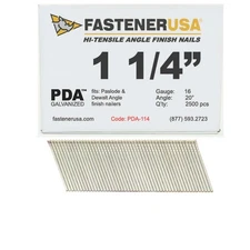 1-1/4" ANGLE FINISH NAILS 16GA GALV 2,500ct | PDA-114