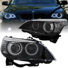 D1S Xenon Scheinwerfer Set Schwarz f&uuml;r BMW 5er E60 E61 2005&ndash;2007 CCFL Angel Eyes