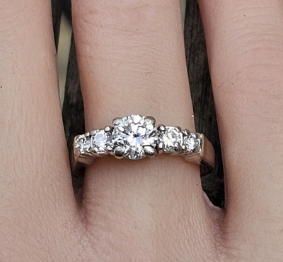 Platinum 1.19 TCW Diamond Five Stone Engagement Ring Sz 5.75 Natural D VS1 GIA