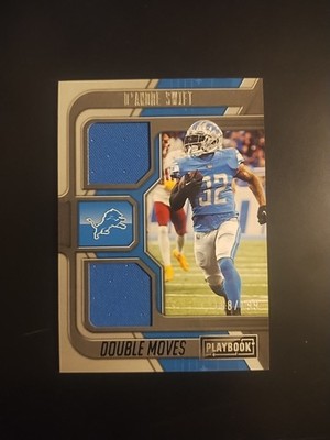 D'Andre Swift 2022 Playbook #DM-7 Double Moves Patch #'d/199 Detroit Lions