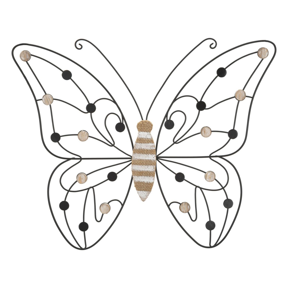 Sculpture murale papillon en métal 39cm relief 3D design ajouré chic