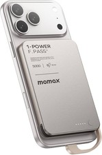 MOMAX Ultra-Slim 5000mAh Portable Power Bank with Built-in USB-C Cable, PD 20W F