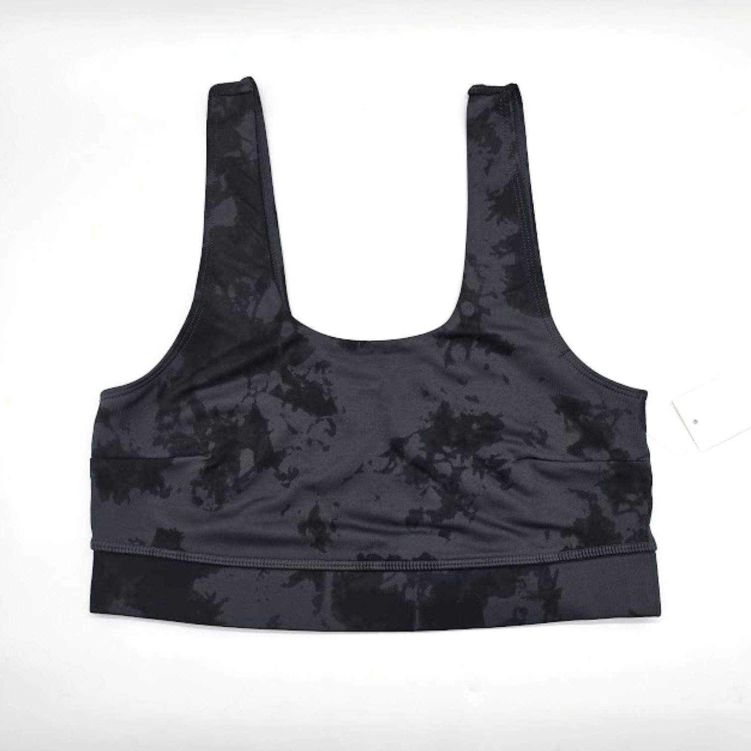 Bralette Womens Medium Black Tie Dye Wireless Stretch Crop Bra Comfort-image