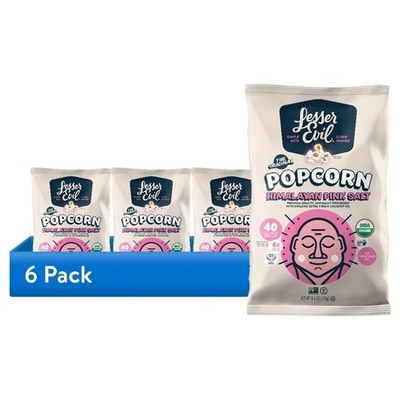 (6 pack) Organic Popcorn, Himalayan Pink, 4.6 oz