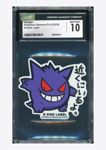 Pokemon CGC 10 GEM MINT Gengar B-Side Label 2019 Stickers Pt.4 Japanese #2