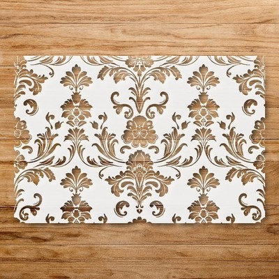 Ornate Floral Pattern Wall Art Reusable Plastic Stencil - StencilAir