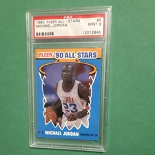 1990-91 Fleer All-Stars Michael Jordan #5 Insert PSA Mint 9 Basketball NBA