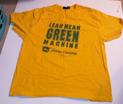 LEAN MEAN GREEN MACHINE John Deere T-Shirt 2XL yellow shirt pre-owned 
