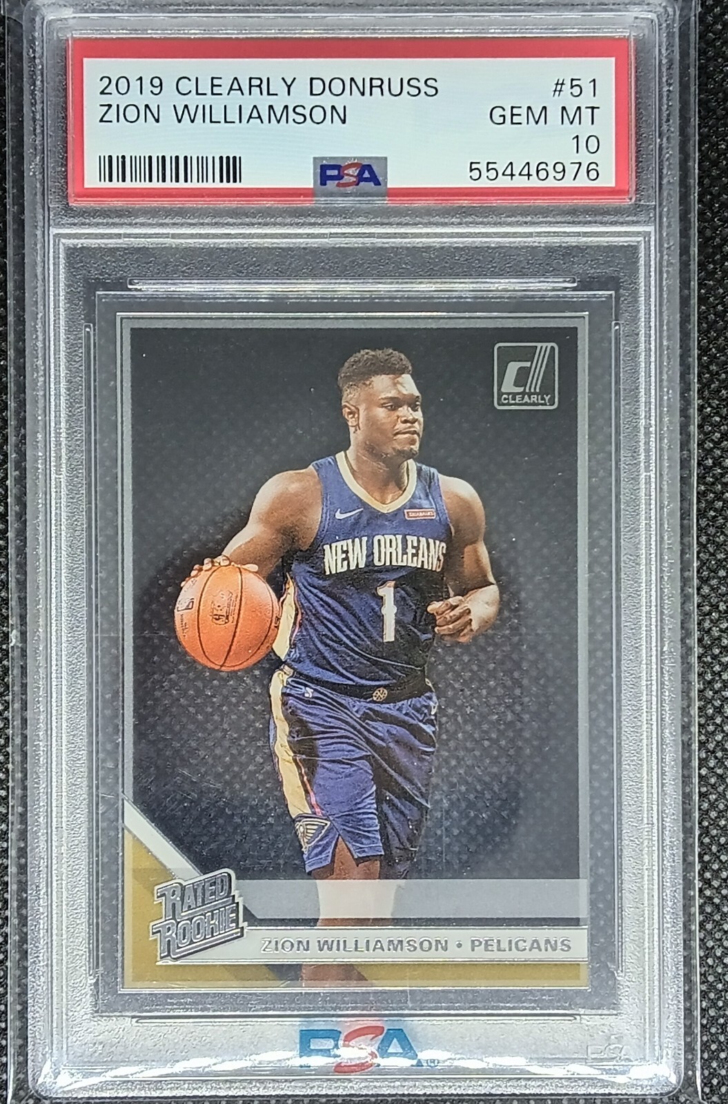 Zion Williamson 2019-20 Donruss Clearly Rated Rookie PSA 10 Pop 16 very low pop
