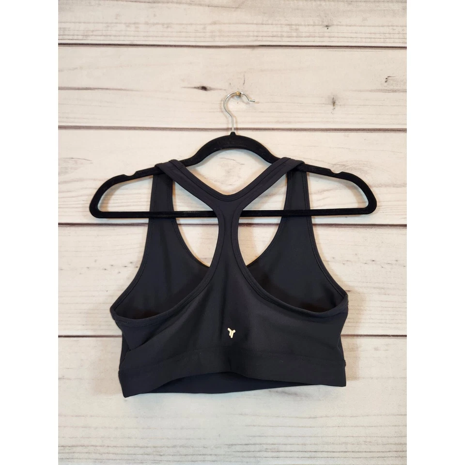 Sujetador deportivo Old Navy Active para mujer negro elástico soporte Powersoft talla mediana Foto 2 de 4