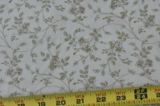 By 1/2 Yd, Brown Floral on Tan Quilt Cotton, Moda/"Muslin Mates", B1468