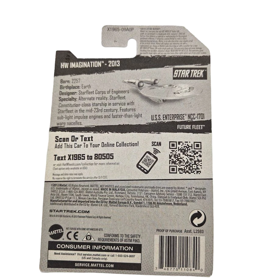 Coches de juguete Hot Wheels U.S.S Enterprise NCC-1701, 2013 43/250, HW City, Star Trek Foto 4 de 4