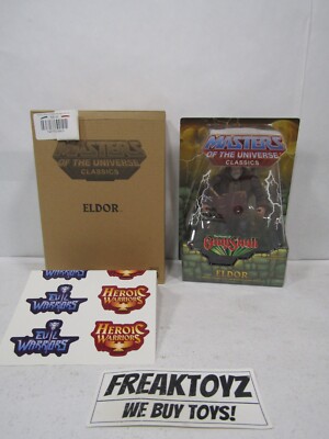 MOTUC Eldor With Mailer Box Masters of the Universe Classics, Sticker Residue