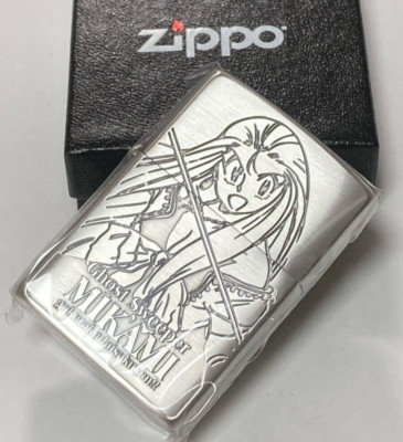 Zippo Ghost Sweeper Mikami Reiko Okinu Silver Etching Brass Oil Lighter Japan