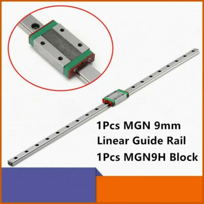 MGN9H 9mm L150-600mm Mini Rail Guide Slide Linear with Sliding Block CNC Tool