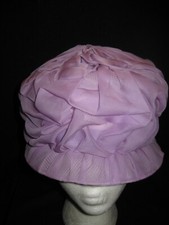 Rare Vintage Hat lavender Chiffon Fluffy Lace Church Wedding Dressy Formal 1960