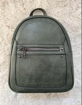 NWT Sam and Hadley Olive Green Vegan Leather Adjustable Strap Backpack