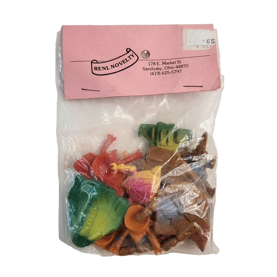 Sealed New Old Stock 1970s rubber suction novelty toys — untouched for 50 years and basically a tiny time capsule from a dime store.