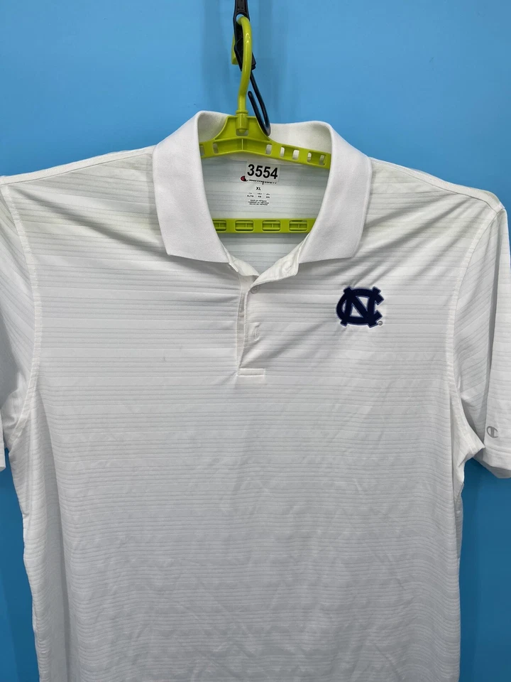 University Of North Carolina Polo Mens XL White UNC Tar Heels Shirt Performance - Image 3 of 4