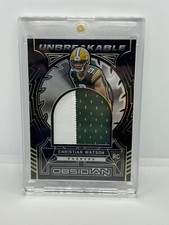 2022 Obsidian Christian Watson Gold Unbreakable Rookie Patch Card /25 SSP