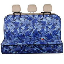 FOR AUDI S6 AVANT - Blue Camouflage Quilted Pet Cat Dog Rear Seat Cover