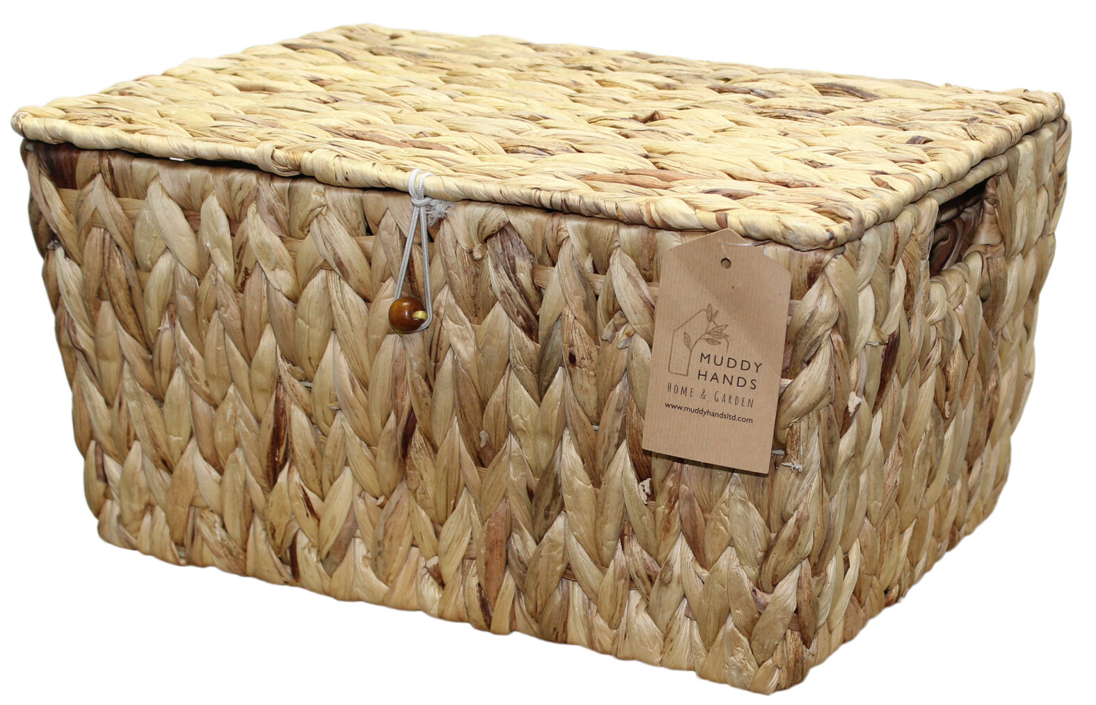 Set of 3 Water Hyacinth Storage Box Lid Home Kitchen Office Container