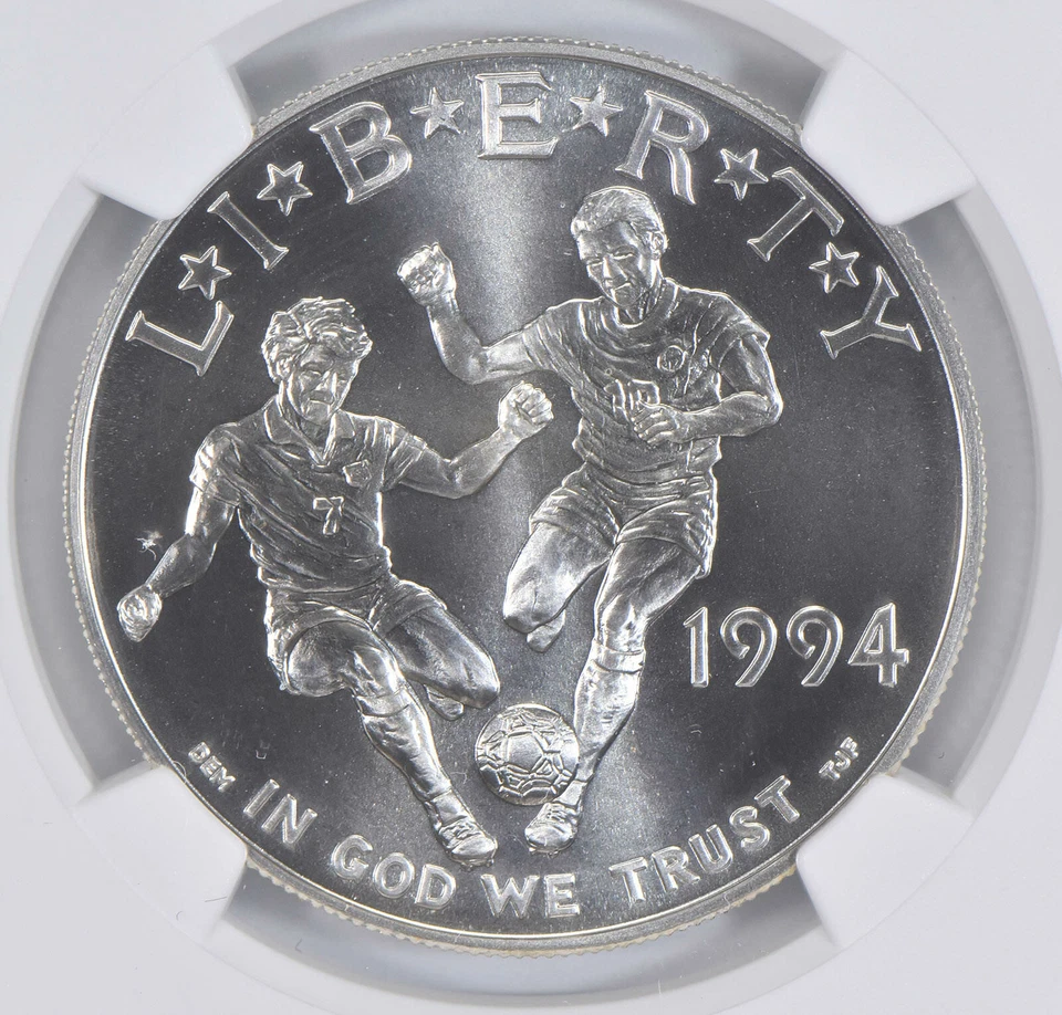 1994 D World Cup Soccer Commemorative Silver Dollar NGC MS70 - Image 3 of 4