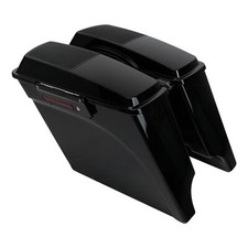 Black 5" Extended Stretched Saddlebag 6X9" Speakers Lid For HarleyTouring 93-13