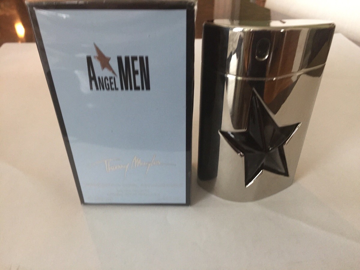 THIERRY MUGLER ANGEL MEN 3.4 CHROME/METAL FLASK Vintage Refillable