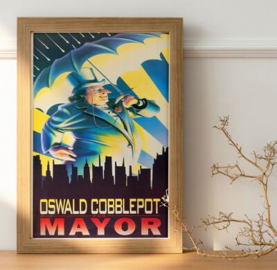 Batman Returns Oswald Cobblepot für Bürgermeister Film Retro Repro Poster :: 36''x24''